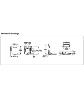 Крышка биде ROCA MULTICLEAN ADVANCE SQUARE