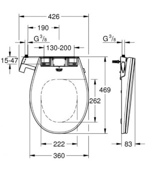 Крышка биде Grohe Bau (39648SH0)