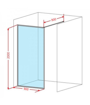 Душевая стенка DUSEL Walk-In WL171 Chrome 900*2000 (8мм)