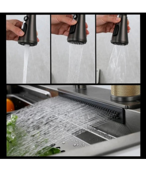 Кухонная мойка из нержавеющей стали Dusel DS51075-1NB 750*460*220 (Nano Black)