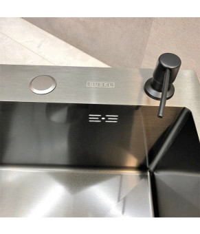 Мийка кухонна з нержавіючої сталі SS304 DS50778-2RNB 780*490*230 Right (Nano Black)