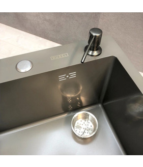 Кухонная мойка из нержавеющей стали Dusel DS50678-2RNG 780*490*230 Right (Nano Grey)