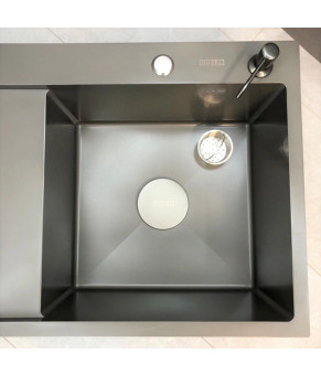 Кухонная мойка из нержавеющей стали Dusel DS50678-2RNG 780*490*230 Right (Nano Grey)