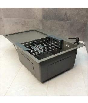 Кухонная мойка из нержавеющей стали Dusel DS50678-2RNG 780*490*230 Right (Nano Grey)