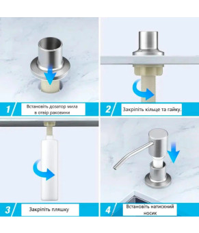 Кухонная мойка из нержавеющей стали SS304 DS50560-2NB (600*500*220мм) Nano Black) DS50560-2NB