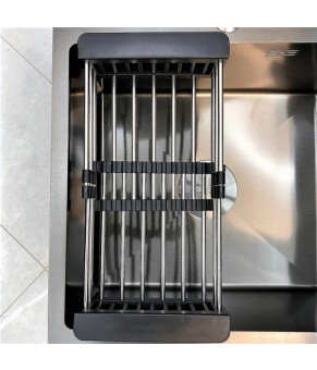 Кухонная мойка из нержавеющей стали SS304 DS50560-2NB (600*500*220мм) Nano Black) DS50560-2NB