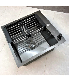 Кухонная мойка из нержавеющей стали SS304 DS50560-2NB (600*500*220мм) Nano Black) DS50560-2NB