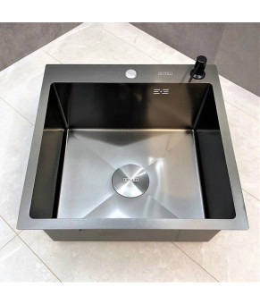 Кухонная мойка из нержавеющей стали SS304 DS50560-2NB (600*500*220мм) Nano Black) DS50560-2NB