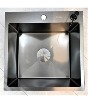 Кухонная мойка из нержавеющей стали SS304 DS50560-2NB (600*500*220мм) Nano Black) DS50560-2NB