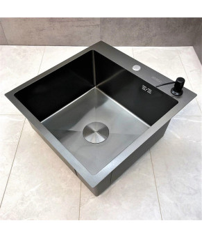 Кухонная мойка из нержавеющей стали SS304 DS50560-2NB (600*500*220мм) Nano Black) DS50560-2NB