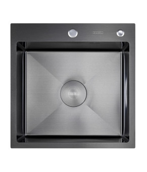Мийка кухонна з нержавіючої сталі SS304 DS50550-1NB 500*500*220 (Nano Black)