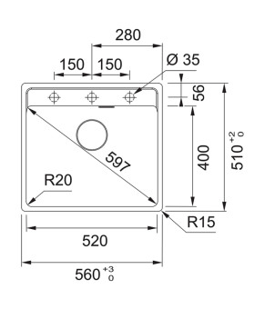 Кухонная мойка Franke Maris MRG 610-52 TL (114.0716.704) СЕРЫЙ СЛАНЕЦ