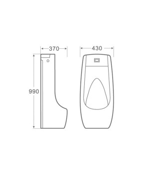 Пісуар підлоговий Qtap Scorpio з ІЧ-датчиком автоматичного змиву 430х370х990 White QT1488101HW