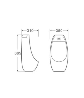 Писсуар подвесной Qtap Stork с ИК-датчиком автоматического смыва 350х310х685 White (QT1588102HW)