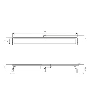Трап Qtap Taurus Tile700 700x60мм линейный с сухим затвором под плитку (SD00051895)