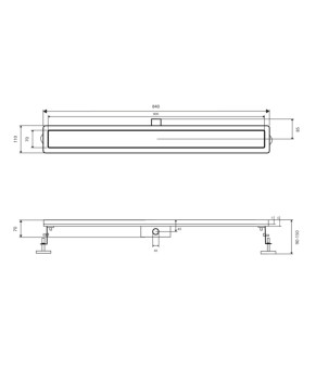 Трап Qtap Taurus Tile800 линейный под плитку с сухим затвором (SD00051896)