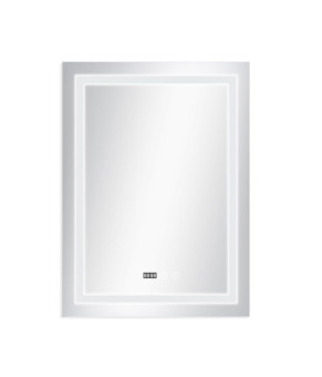 Дзеркало Qtap Mideya 700х800 з LED-підсвічуванням Touch, з антизапотіванням, з годинником, димером, рег. яскравості QT2078DCF7080W