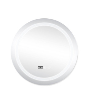 Дзеркало Qtap Mideya R800 з LED-підсвічуванням Touch, з антизапотіванням, з годинником, димером, рег. яскравості QT2078NCR8080W