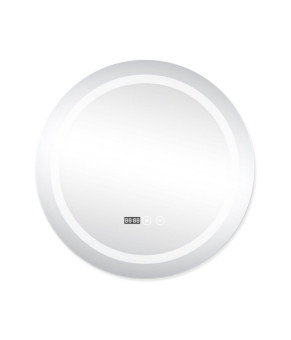 Дзеркало Qtap Mideya R800 з LED-підсвічуванням Touch, з антизапотіванням, з годинником, димером, рег. яскравості QT2078NCR8080W