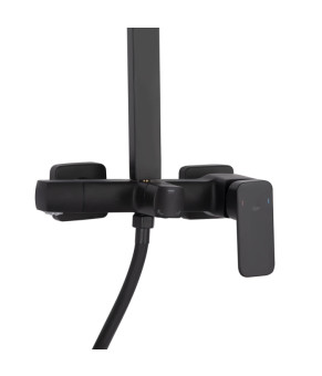 Душова система для кабіни Qtap Capricorn на три споживача (з виливом) 53103KNB Black Matt