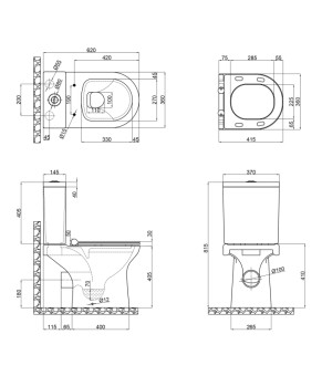 Унітаз-компакт Qtap Kolibri з сідінням Soft-close QT1022C667PW