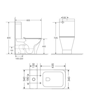 Унітаз-компакт Qtap Cardinal Ultra Quiet безободковий з сидінням Soft-close QT04222168AUQ3W