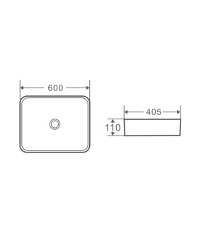 Раковина-чаша Qtap Tern 600x405x110 White з донним клапаном QT17112174W