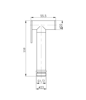 Лейка для гигиенического душа Qtap Rucni круглая Black Matt (QT889910842855OB)
