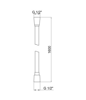 Шланг для ручного душу Qtap Hadice 1600 мм QT054BL43074 Black Matt