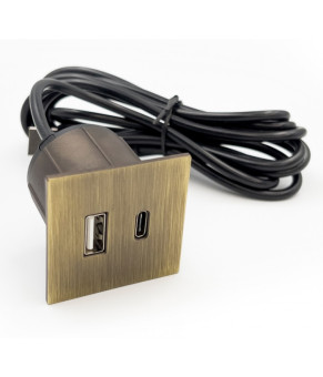 Мебельная USB розетка ASA VersaPick type A+C состаренная бронза (060.29Z.00047)