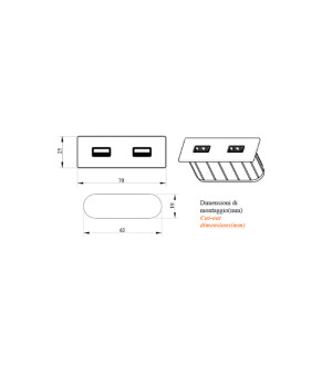 Меблева USB розетка ASA VersaPick type A+C титан (060.29Z.00054)