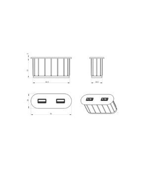 Меблева USB розетка ASA VersaPick type A+C золото (060.29Z.00064)