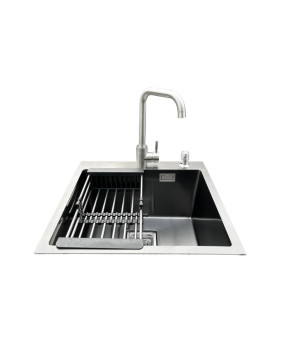 Комплект мийка + змішувач Romzha Arta Nova U-450 BL (B)