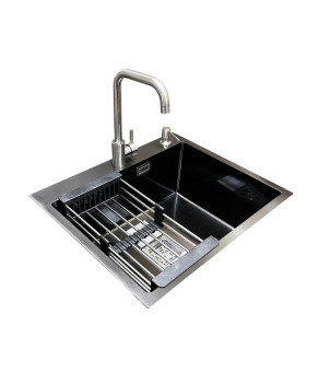Комплект мийка + змішувач Romzha Arta Nova U-550 Max BL (B)