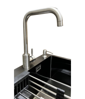 Комплект мийка + змішувач Romzha Arta Nova U-550 Max BL (B)
