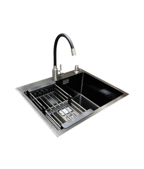 Комплект мийка + змішувач Romzha Arta Nova U-550 Max BL (C)