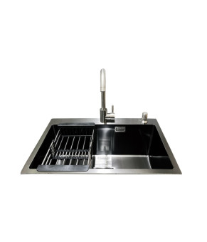 Комплект мийка + змішувач Romzha Arta Nova U-600 BL (A)