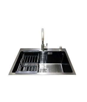 Комплект мийка + змішувач Romzha Arta Nova U-600 BL (B)