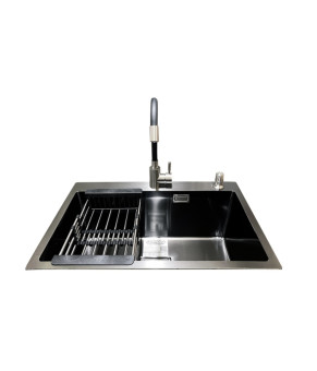 Комплект мийка + змішувач Romzha Arta Nova U-600 BL (C)