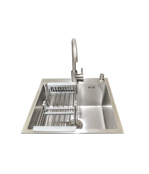 Комплект: кухонна мийка + змішувач Romzha Arta Carbon U-450 (B) (RO41524)