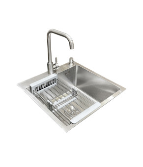 Комплект: кухонна мийка + змішувач Romzha Arta Carbon U-450 (B) (RO41524)