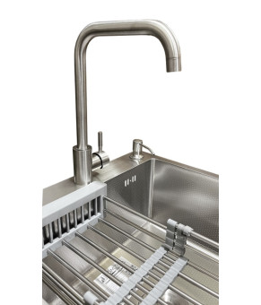 Комплект: кухонна мийка + змішувач Romzha Arta Carbon U-450 (B) (RO41524)