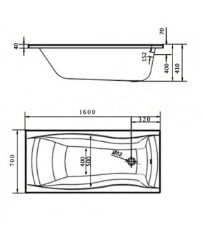 Ванна Cersanit PROFEA 160х70 з ніжками S301-278