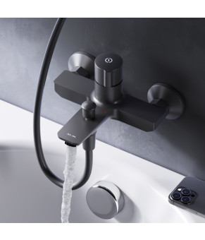 Смеситель для ванны и душа TouchReel, черный AM.PM F85A10522 X-Joy