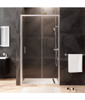 Дверь душевая 110х195, стекло прозрачное, профиль матовый хром AM.PM W90UG-110-1S-195MT Gem