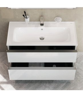 База с раковиной, подвесная, 100 см, 2 ящика AM.PM MTA-FHX1002WG-WCC1002WG X-Joy S