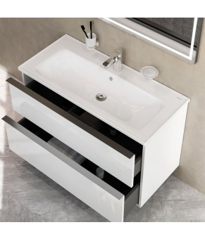 База с раковиной, подвесная, 100 см, 2 ящика AM.PM MTA-FHX1002WG-WCC1002WG X-Joy S