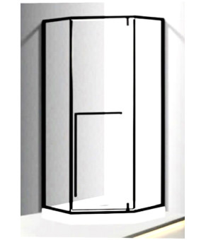 Душевая кабина Veronis KN-17-00 Black 100х100х204 з піддоном