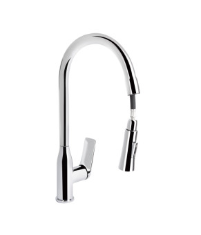 Смеситель для кухни Qtap Vlasta New с выдвижным изливом QTVLA344CRM45646 Хром
