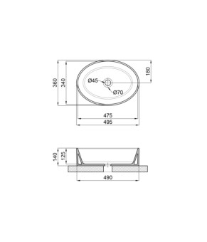 Раковина-чаша Qtap Kolibri 500x360x140 White (QT10116065W)